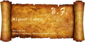 Wigner Fanni névjegykártya