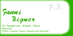 fanni wigner business card